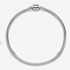 Pandora Moments Barrel Clasp Snake Chain Bracelet